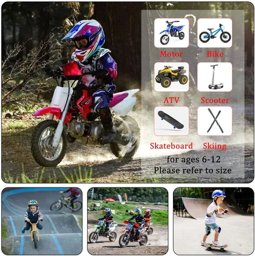 Vista 6 de Protector de Pecho para Bicicleta de Tierra para Niños - Chaleco de Armadura de Motocicleta Motocross con Rodilleras y Coderas - Traje de Protección