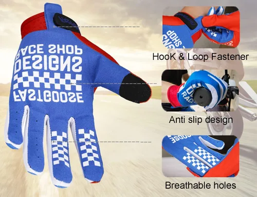 Vista 3 de OUNIXUE Guantes de motocross para motocicleta con pantalla táctil para hombres y mujeres, guantes de motocross de montaña de dedo completo