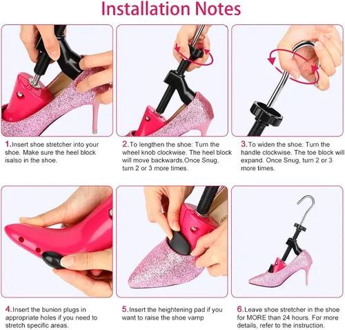 Vista 6 de JJDPARTS Estirador de zapatos, par de expansores de zapatos de 4 vías para mujeres y hombres