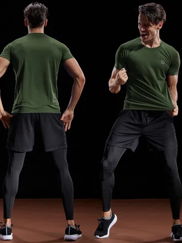Vista 3 de Neleus Camisetas deportivas de malla para hombre