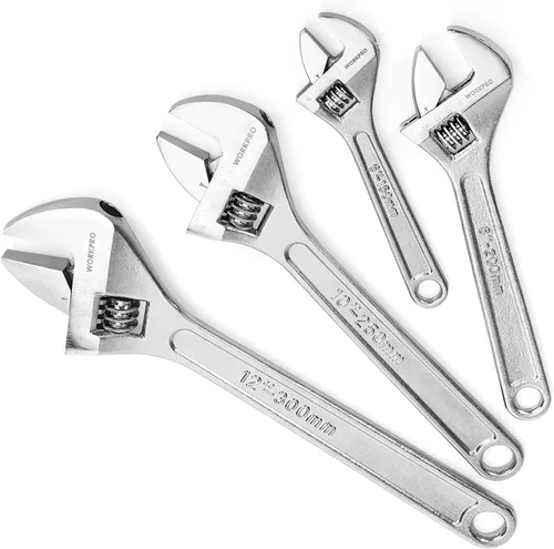 Vista 17 de WORKPRO - Llave ajustable de 4 pulgadas de servicio pesado con escala imperial y métrica, llave premium de acero Cr-V, cromada