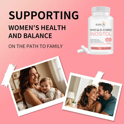 Vista 9 de Myo-inositol y D-Chiro Inositol (proporción 40:1) - Apoya el equilibrio hormonal, la fertilidad y la salud ovárica - 120 cápsulas veganas, paquete