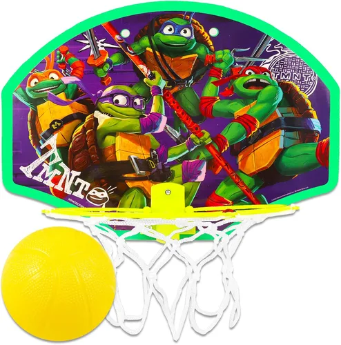 Vista 2 de Teenage Mutant Ninja Turtles Paquete de aro de baloncesto - TMNT Indoor Basketball Hoop TMNT Toys Plus Pegatinas, Más TMNT Juguetes