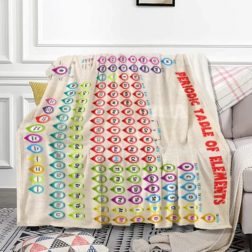 Vista 9 de Anuruddha Manta de tabla periódica de elementos perfecta para cama y sofá, adecuada para sofá o cama, franela de microfibra esponjosa, cálida