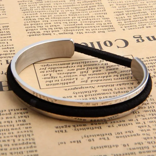 Vista 3 de Zuo Bao Pulsera de lazo para el cabello, pulsera de acero inoxidable para mujer, Metal