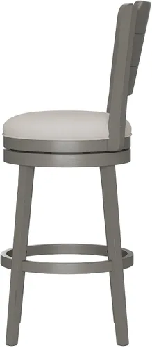 Vista 14 de Hillsdale Clarion Taburete giratorio de madera con altura de barra, gris envejecido