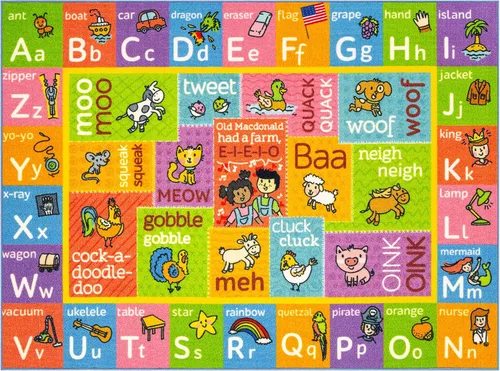 Vista 11 de KC CUBS, tapete para piso, área de aprendizaje educativo, juegos, ABC, alfabeto, animales, para niños y la recámara y sala de juegos de niños.