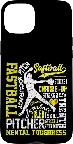 Vista 9 de Distressed Look Softball Pitcher Best Traits for Teen Girls Case for iPhone 17