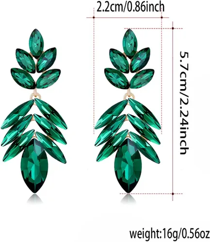Vista 2 de Aretes colgantes de diamantes de imitación con purpurina para mujer, aretes colgantes de cristal de lujo, aretes colgantes de cristal grandes