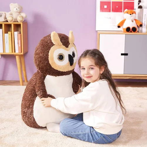 Vista 6 de IKASA Juguete de peluche de búho gigante, juguete de peluche grande de 23 pulgadas para niños, niñas, niños, novia y niños
