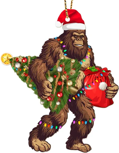 Vista 11 de Adornos colgantes de Navidad de Husky impresos por dos lados, recuerdo para mujeres, hombres y amigos, decoraciones colgantes de árbol de Navidad