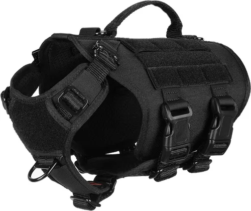 Vista 13 de ICEFANG GN3 Arnés táctico para perro con hebilla 6X, chaleco Molle para perro con asa, cobertura corporal 3/4, panel de gancho y bucle para parche