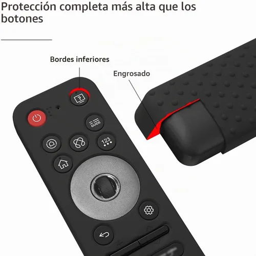 Vista 3 de Funda de silicona con control remoto para LG MR25GA, compatible con televisores inteligentes LG OLED 2025 C5, B5, G5, M5, con cordón (negro)