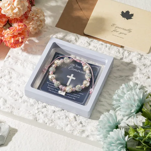 Vista 5 de WATINC Pulsera de regalo para niñas, joyería ajustable con sobre de tarjeta de encanto de plata