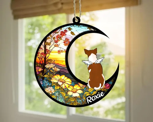 Vista 950 de LOVELYPOD Adorno de Navidad personalizado para perro Basset Hound (marrón) Basset Hound (marrón) adorno para atrapasoles de perro, razas de perros