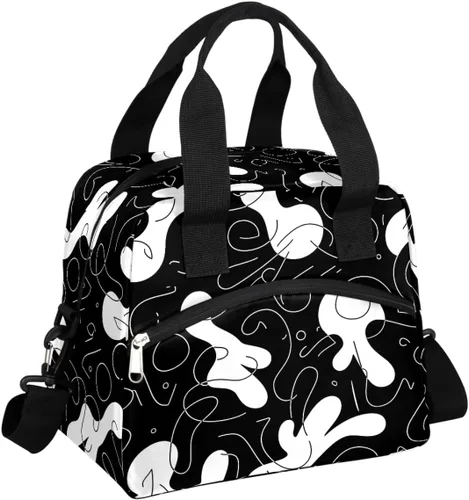 Vista 32 de Pardick Bolsa de almuerzo aislada con diseño de galaxia colorida para mujeres y hombres y adultos, con purpurina, grande, hielera, térmica A01