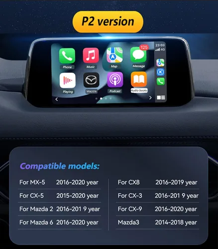Vista 2 de TK78-66-9U0C Adaptador Carplay con cable Kit de reequipamiento para Mazda 2 3 6 CX3 CX5 CX9 MX5 Carplay y Android Auto Módulo de interfaz USB