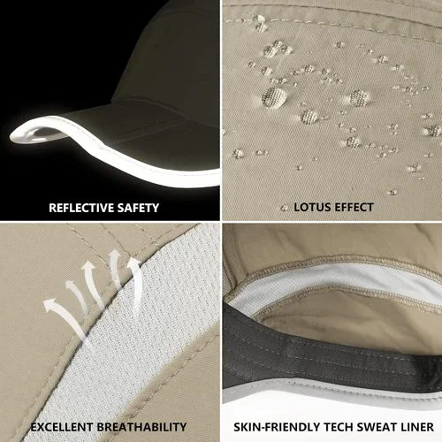Vista 6 de GADIEMKENSD Sombrero reflectante plegable para exteriores, diseño sin estructura, protección solar UPF 50+, sombreros deportivos para mujeres
