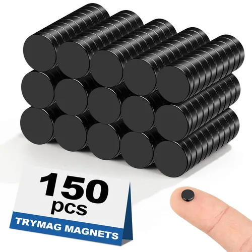 Vista 9 de TRYMAG 400 imanes negros pequeños de tierras raras, 3 tamaños diferentes diminutos mini para manualidades, pequeños imanes redondos de nevera