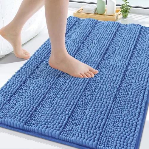 Vista 53 de Grandaily Alfombras de baño de felpilla a rayas de 24 x 16 pulgadas, extra gruesas y suaves, absorbentes, parte trasera de goma, alfombra de ducha