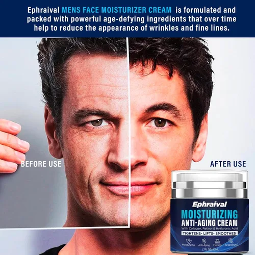 Vista 4 de Crema antienvejecimiento de retinol para hombres: crema facial hidratante con péptidos de vitamina E de ácido hialurónico - Reduce las arrugas