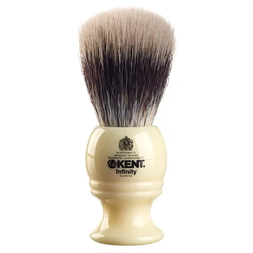 Vista 6 de Kent Infinity Plus - Brocha de afeitar con brocha sintética de tejón Silvertext ultra suave, cepillo de espuma y afeitado perfecto hecho para crema