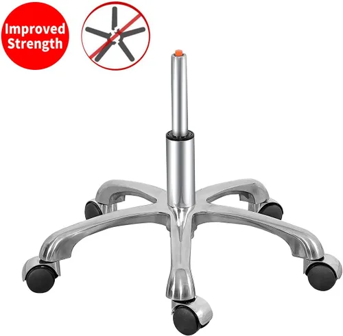 Vista 7 de Silla redonda con respaldo, acolchado grueso y resistente, taburete giratorio con ruedas, taburete ajustable con ruedas (con respaldo, negro)