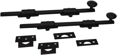 Vista 15 de QCAA Perno de puerta holandés de latón macizo, 12 pulgadas, negro mate, fabricado en Taiwán, 1 paquete