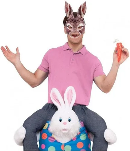 Vista 4 de Máscara de conejo de Pascua, máscara de ojo de conejo de simulación con orejas largas, máscara de media cara, disfraz para carnaval, cumpleaños