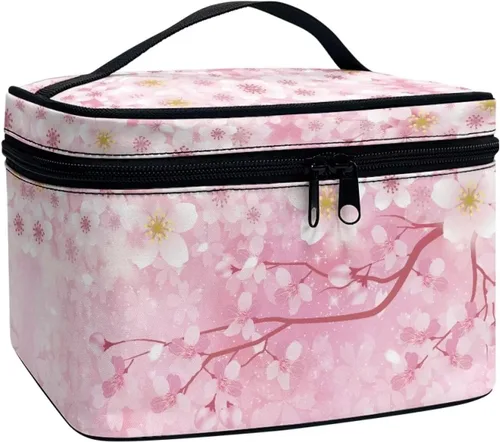 Vista 19 de doginthehole Bolsa de maquillaje, bolsa de cosméticos de viaje, bolsa de aseo portátil grande, organizador de accesorios para mujeres y niñas