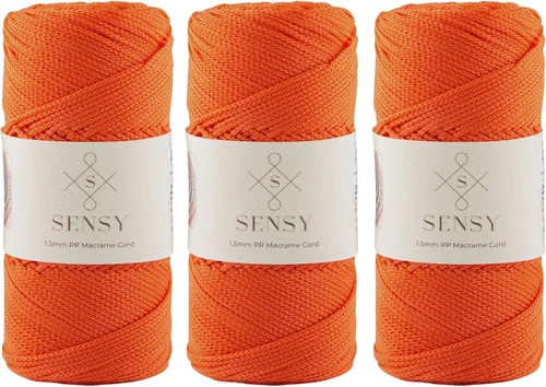Vista 52 de Sensy Premium Cuerda de Poliéster 1.5mm (0.059 pulgadas) 164 Yardas Cuerda de Polipropileno 100% Cuerda de Macramé 1.5mm Cuerda para Bolsa