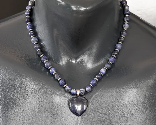 Vista 9 de Colgante de corazón de aventurina natural, Collar de cuentas de aventurina genuina, Collar de piedra verde, Collar de piedras preciosas, Cuentas