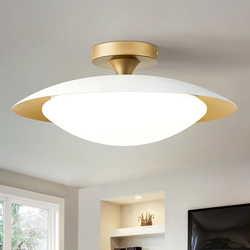 Vista 10 de YURNYQ Lámpara de techo LED moderna regulable en negro y dorado de 11.81