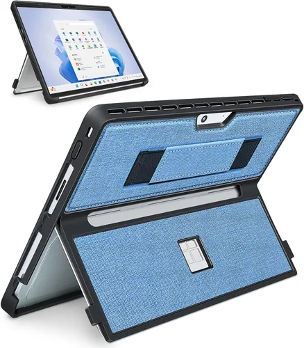 Vista 18 de Funda para Microsoft Surface Pro 11/10/9/8 de 13 pulgadas, con cubierta de soporte, correa de mano, funda resistente todo en uno compatible con Negro