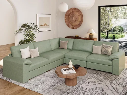 Vista 61 de EASE MOOSE Sofá modular seccional, sofá en forma de U para sala de estar Beige