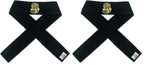 Vista 3 de Ripple Junction Diadema Cobra Kai Karate Dojo Logo Tie Back Accesorio de disfraz con licencia
