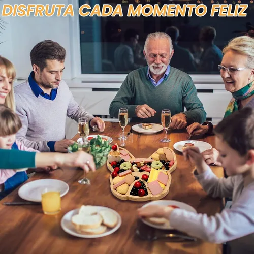Vista 6 de Tabla de Queso Bulldog Francés, 12 pulgadas Tableros de Charcutería Frenchie Extra Grande de Bambú Bandeja Divertida para Servir Plato de Aperitivos