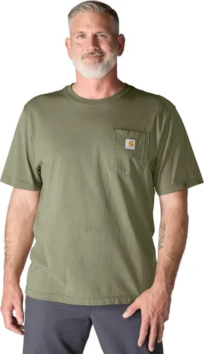 Vista 7 de Carhartt Camiseta con bolsillo Iconic K87 para hombre Piedra azul