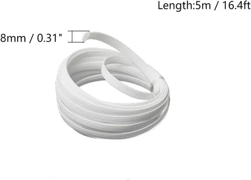 Vista 2 de Othmro Funda de cable trenzado expandible de PET de 16.4 pies, protector de cable flexible de 5/16 pulgadas, funda de organización de cables