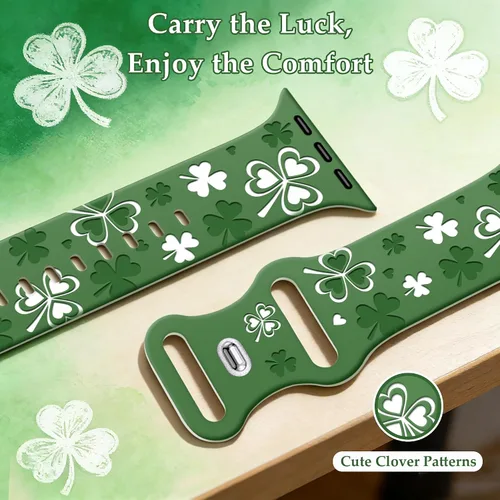 Vista 4 de Clovers Lucky Gifts - Correas de reloj compatibles con Apple Watch para mujer de 1.654 pulgadas (1.654 pulgadas), 1.614 pulgadas, 1.575 pulgadas