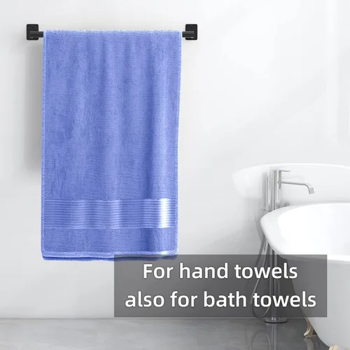 Vista 8 de Toallero de baño, toallero de 24 pulgadas para montaje en pared de baño, organizador de toallas de mano resistente, barra de toalla moderna