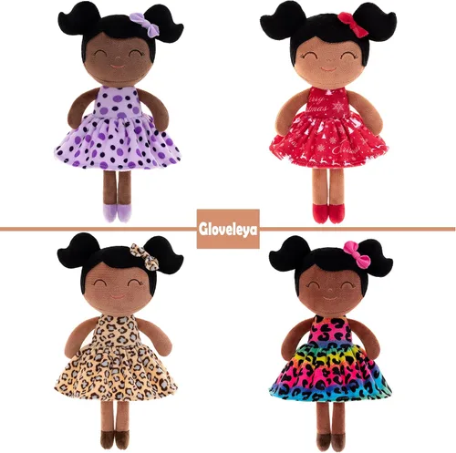Vista 8 de Gloveleya Muñecos suaves de peluche con diseño de leopardo y arco iris, regalo para bebé de 9 pulgadas