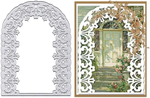 Vista 6 de 4 troqueles de corte de metal con fondo de corazón de San Valentín para suministros de fabricación de tarjetas, troqueles para el día de San 4