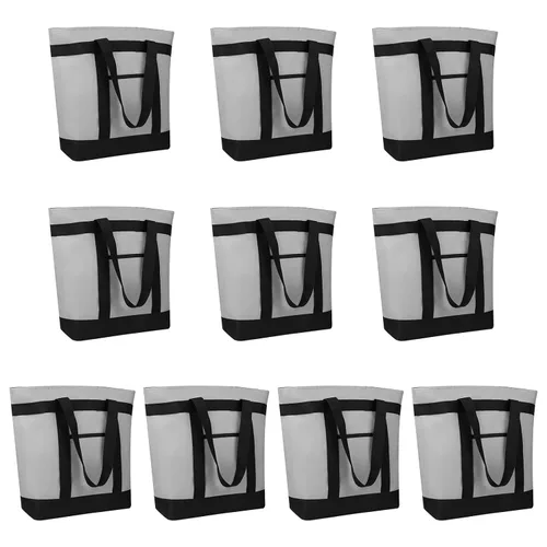 Vista 24 de Bolsa tote reutilizable aislada para compras de comestibles para mujeres/hombres, bolsa de entrega de pizza/comida para mantener los alimentos