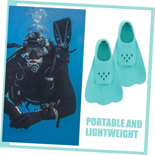Vista 8 de Happyyami Aletas de natación cortas de silicona para adultos y aletas de entrenamiento flexibles para esnórquel en piscina y mar, cómodo diseño sin