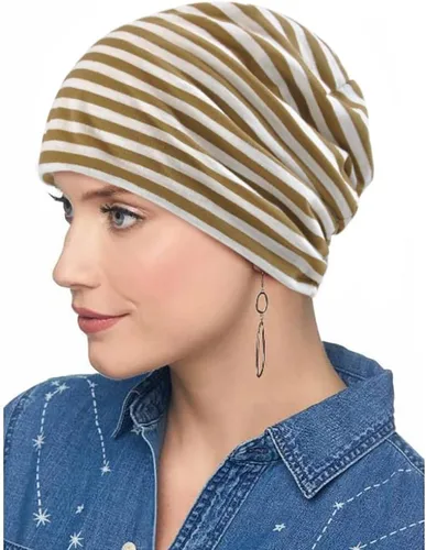 Vista 3 de Paquete de 2 gorros holgados de algodón, gorro de quimioterapia para mujeres y hombres