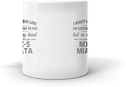 Vista 3 de Taza de cerámica con texto en inglés "I'm Driving My MAZDA MX-5 MIATA", taza de café y trabajo de oficina, regalo de 11 onzas