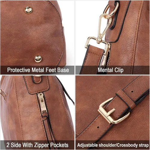 Vista 5 de CLUCI Bolsos de mano para mujer de cuero vegano, bolso bandolera grande de moda, bolso al hombro, el mejor regalo para ella