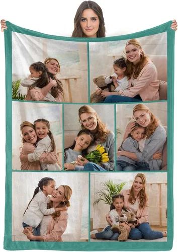Vista 13 de Youltar Manta personalizada con fotos/texto, manta personalizada con fotos para familiares y amigos, Navidad, Halloween, cumpleaños, boda, regalos