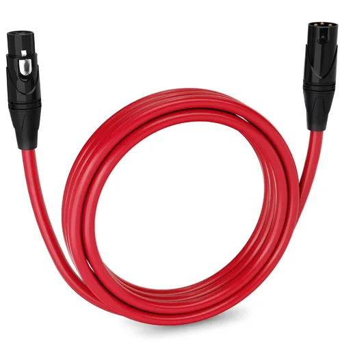 Vista 61 de LyxPro Cable de micrófono XLR hembra a macho de ángulo recto de 3 pines de 1.5 pies para altavoces amplificados, interfaz de audio, rendimiento